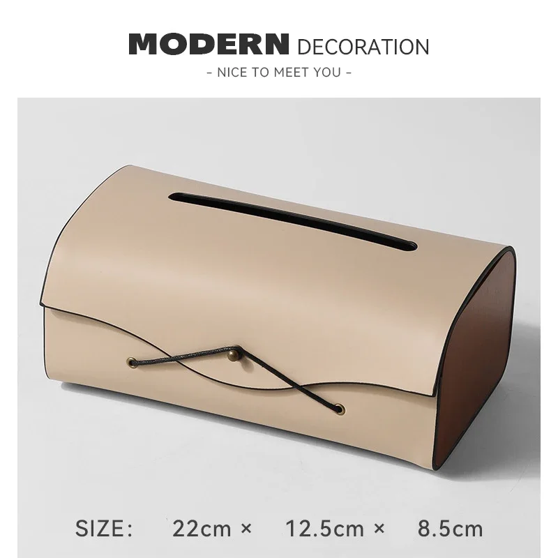 Folding Buckle Tissue Box Leather Napkin Case Luxury Paper Cover Car Living Tissue Paper Holder Desktop Home Tabletop Decoration