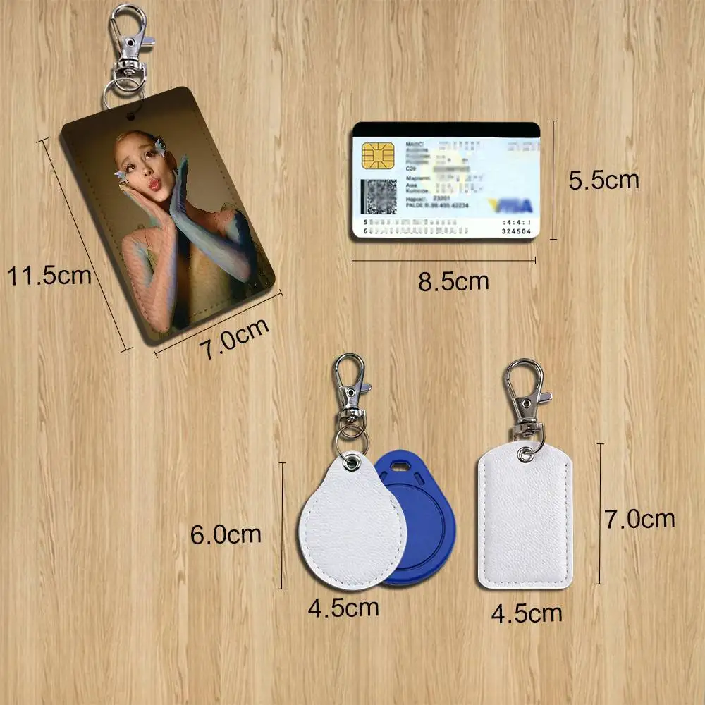 Dangerous Woman petal Ariana Grande Leather Keychain Badge Holder with Lanyard - ID/Access Card Holder, Key Ring Accessory