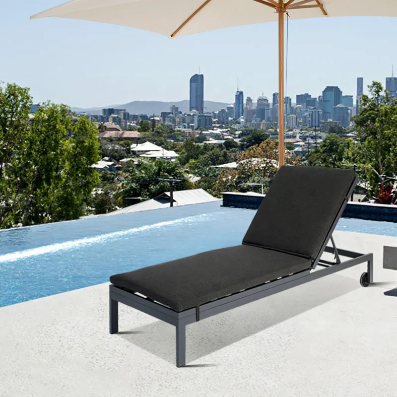 

Luxury Garden Patio Sunbed Furniture Outdoor Pool Aluminum Sun Loungers Chairs And Lounges With Wheels