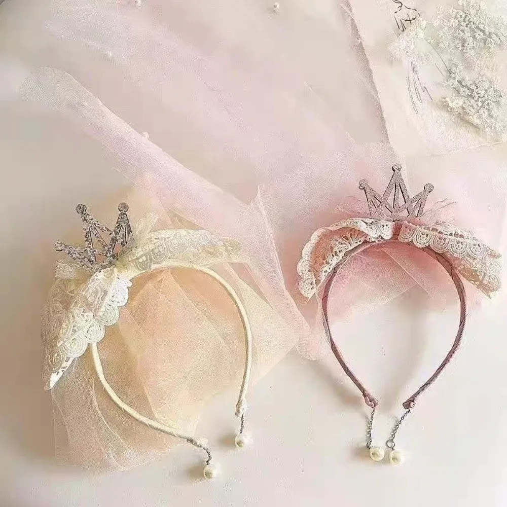 

Simple Mesh Birthday Hairband Crown Photo Props Happy Birthday Headband Gauze Korean Style Girls Hair Hoop Daliy