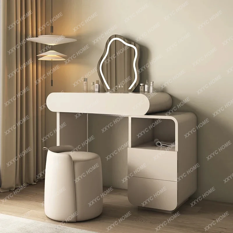 Commode de style crème Coiffeuse rétractable intégrée simple et moderne