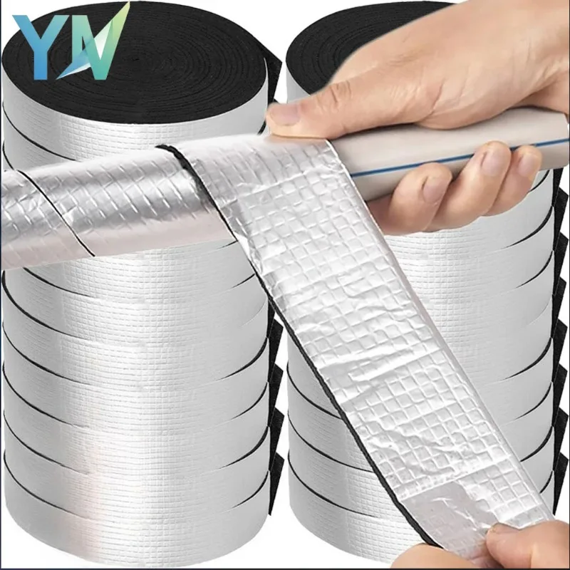Aluminum Foil Pipe Insulation Tape Self Adhesive Fire Retardant for Outdoor Winter Freeze Protection Hot Cold Water Pipe Wrap