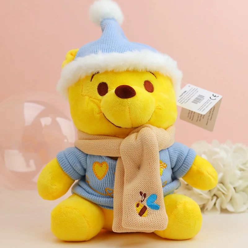 20cm Cotton Knit Winnie The Pooh Plush Toys Kawaii Anime Stuffed Animal Doll Cartoon Cute Bear Birthday Gift For Girls Children