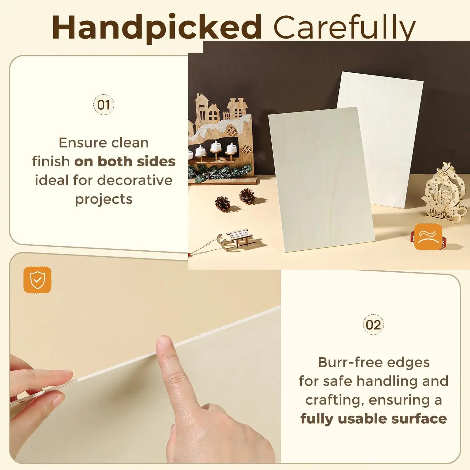 Pacote com 12 Folhas de Madeira Basswood 12x24x1/8 Polegadas, 3mm para Corte e Gravação a Laser, Modelos DIY