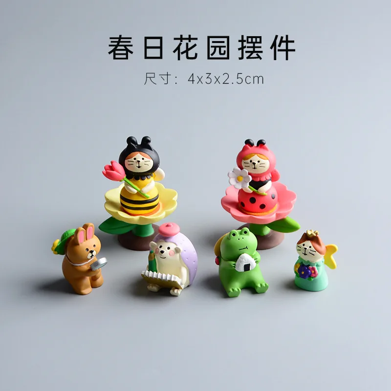 ZAKKA Cute Cat Frog Parrot Miniature Garden series Decoration Crafts Animals Figurines Hedgehog Resin Desktop Ornaments Gifts