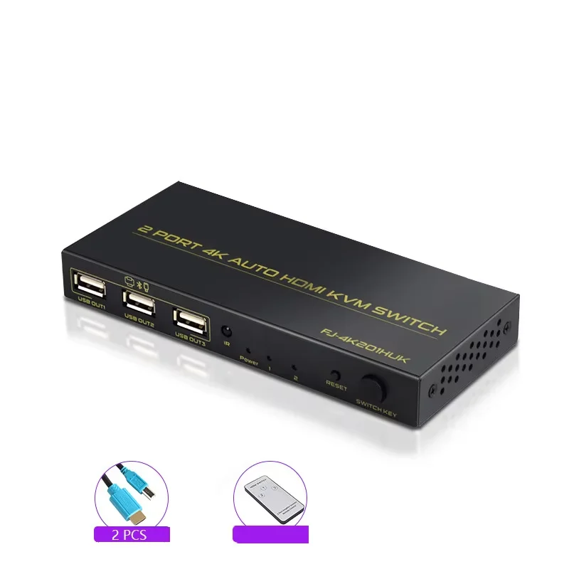 2 Port USB KVM Switch Box For 2 PC Sharing Keyboard Mouse Printer Video Display HDMI-compatibleSplitter