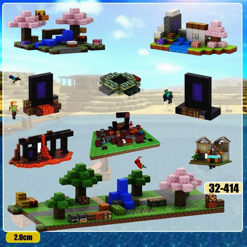 Magnetische Blöcke – Bauszenen-Architektur-Set für Jungen und Mädchen ab 3 Jahren, Bau-DIY-Lernspielzeug