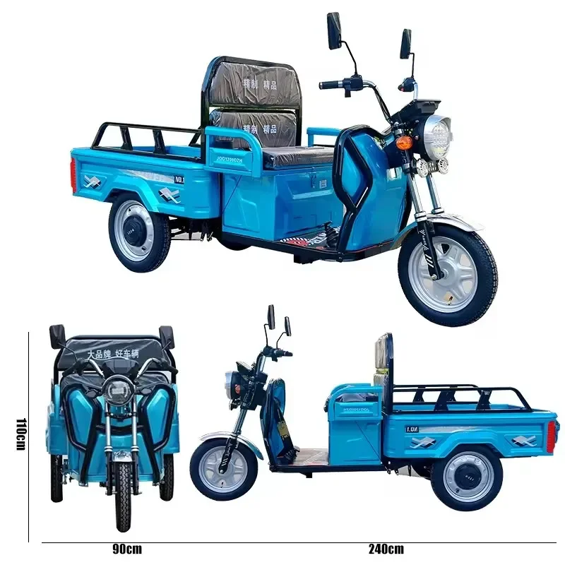 2024 New Electric Tricycles 3 Wheel Electric Cargo Bike Minitype For Cargo Solar