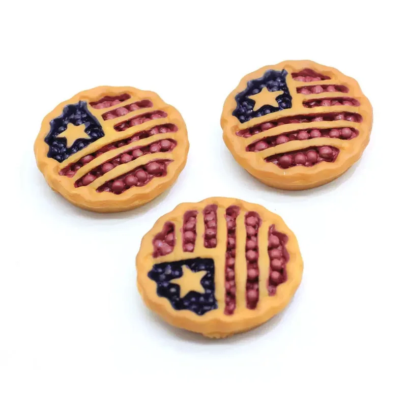 

5/10 Pcs Resin American Pie Charm Miniatures, Faux Food Flatback Figurines for Micro Landscape Fairy DIY Craft Decor Ornament