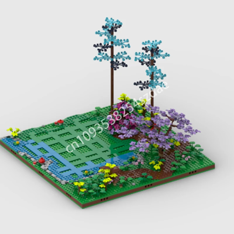 

973 шт. MOC 48X48 дисплей средневековый замок строительные блоки строительство решает проблему коллекционер Рождественская игрушка в подарок