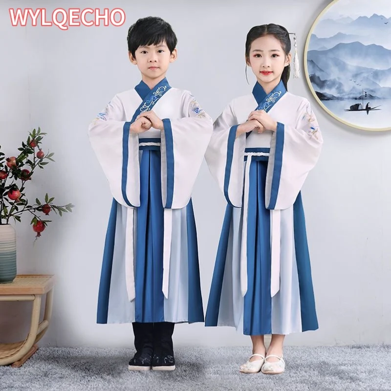 Boys Hanfu Stage Outfit Chinese Dress Baby Boy New Year Tang Suit Children Ancient Chinese Traditional Costume for Kids