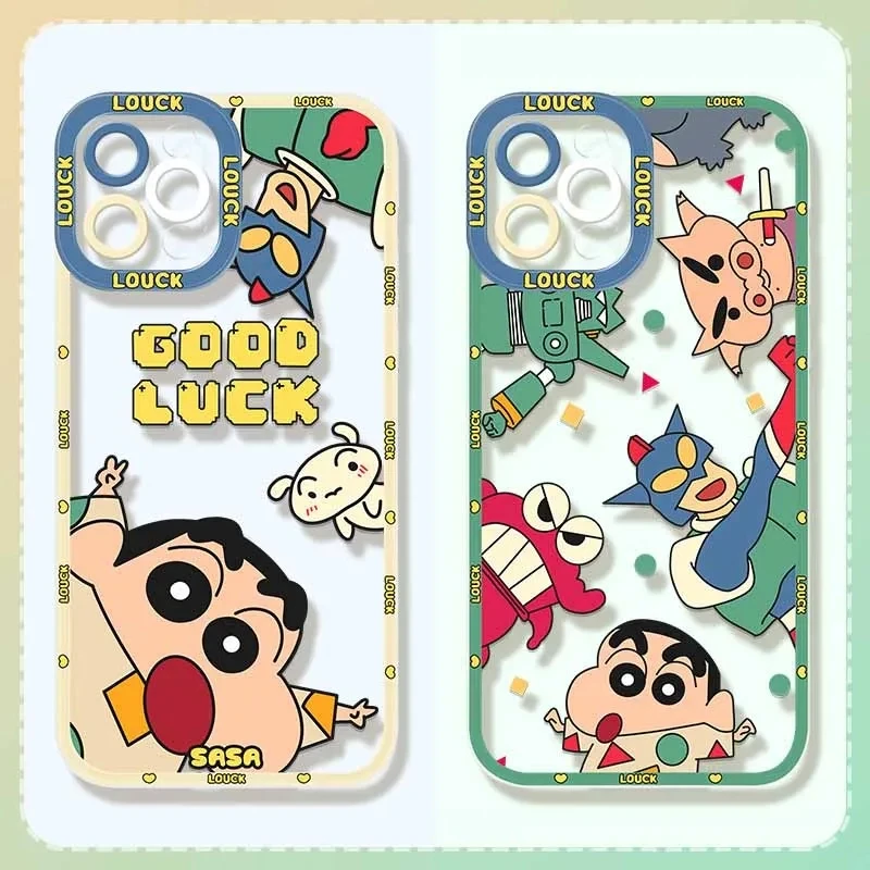 C-Crayon S-ShinChan 휴대폰 케이스, 삼성 갤럭시 S24 S23 S22 울트라 S21 S20 FE 노트 20 10 플러스 A15 A25 A35 A55 실리콘 펀다