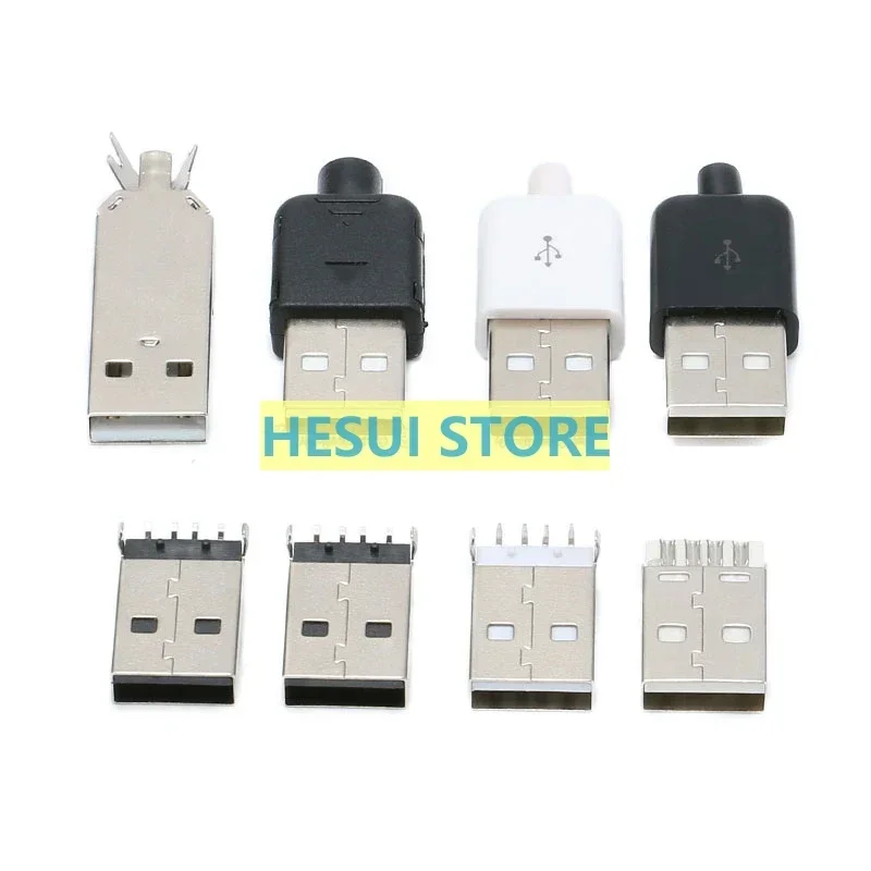 USB2.0 /DIY plug A SMD/welding wire/wiring/Insert plate 90-degree bent needle 3piece set