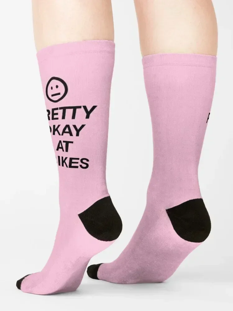 Pretty Okay at Bikes Socks compression floor Toe sports ankle Man Socks Women's