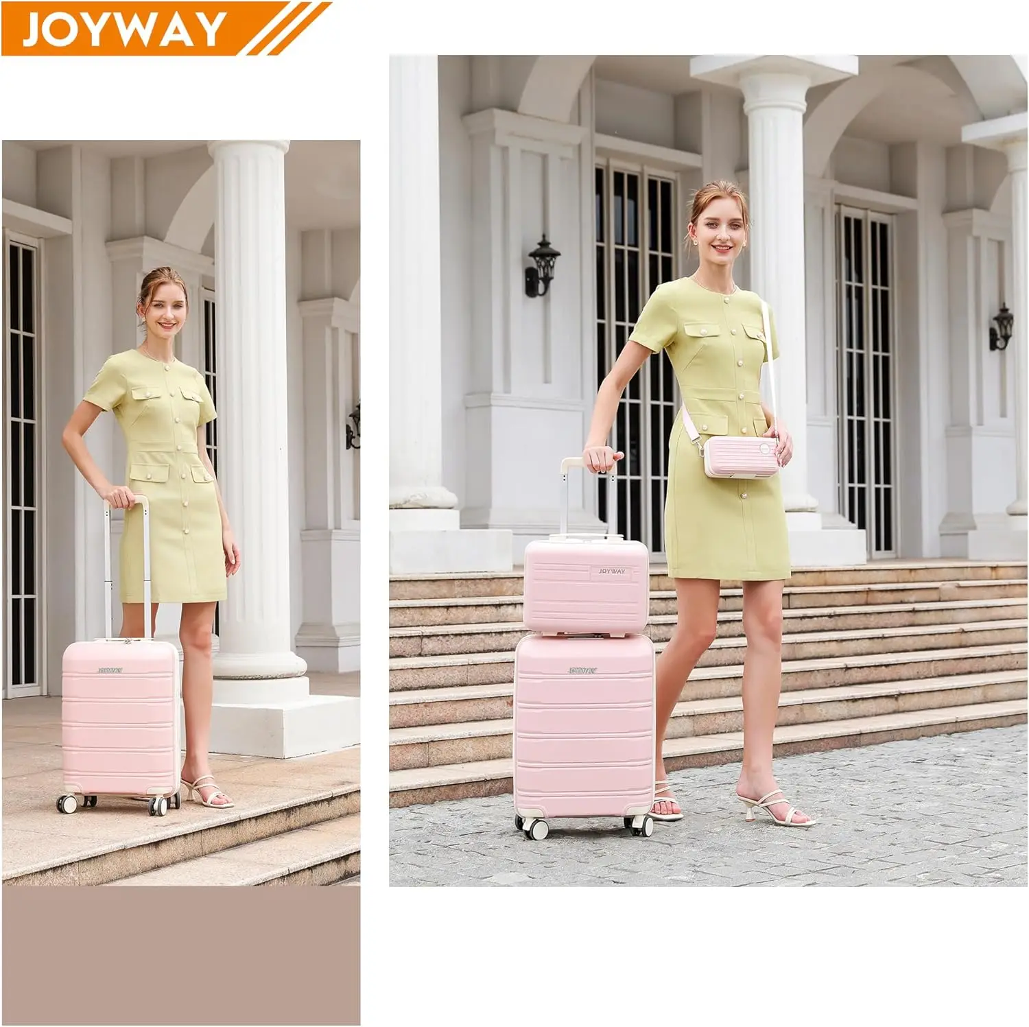 Joyway Travel Luggage Sets, Stylish Carry On Checked Suitcase Set,Sturdy Durable Scratch-resistant,TSA Lock,Spinner Wheels 2