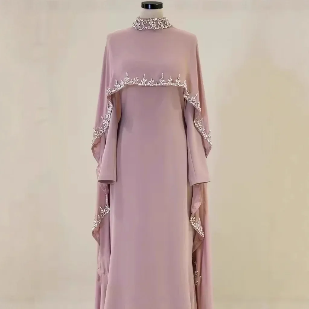 Eid vrouwen Jurk abaya moslim Ramadan Jalabiya Borduren Feestjurken Dubai Lange Gewaad Marokko Kaftan Islam Vestidos Largos 2025 - afbeelding 2