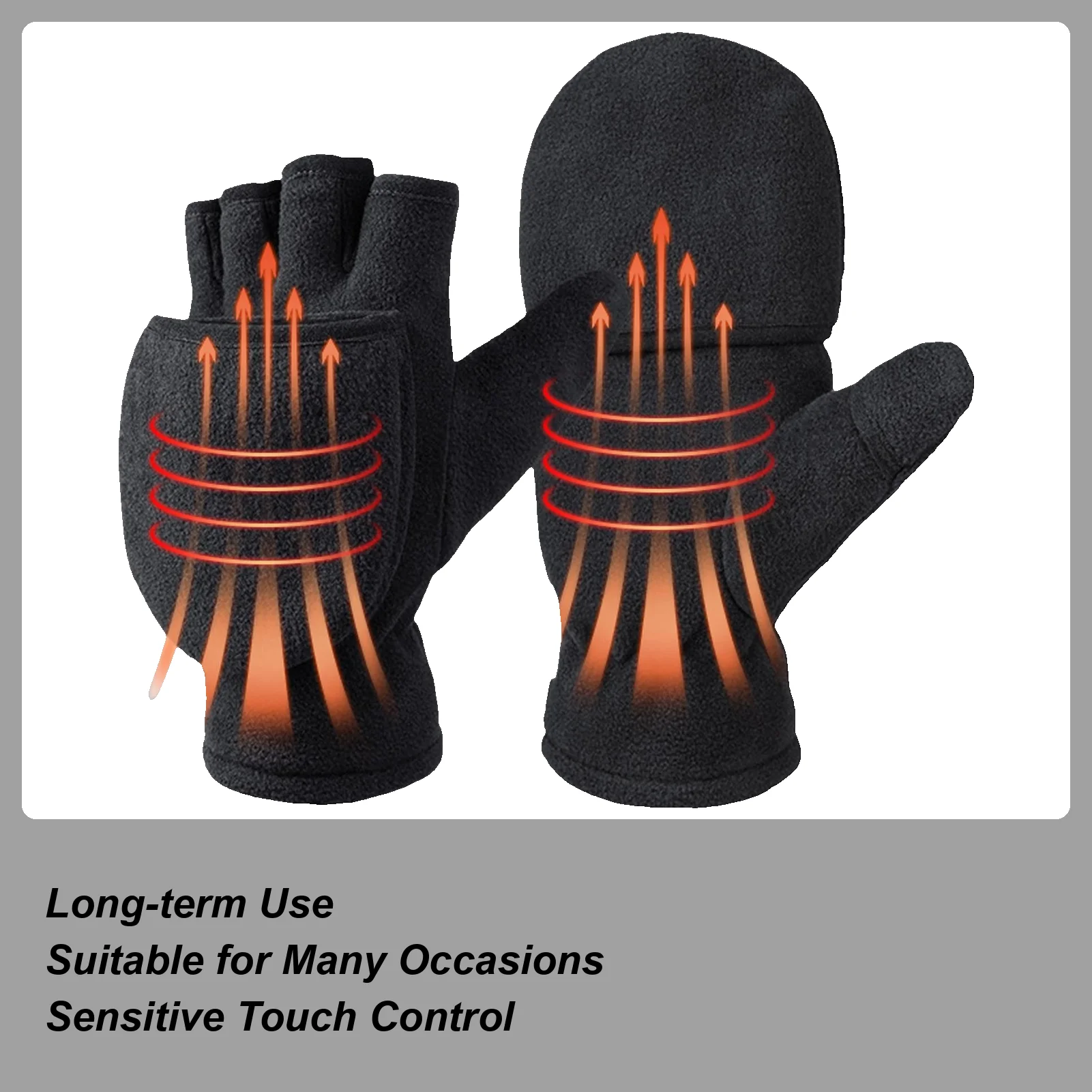 

Warm Gloves Fingerless Convertible Mittens Thermal Windproof Gloves for Women Men Running Skiing Mountaineering Winter Outdoor