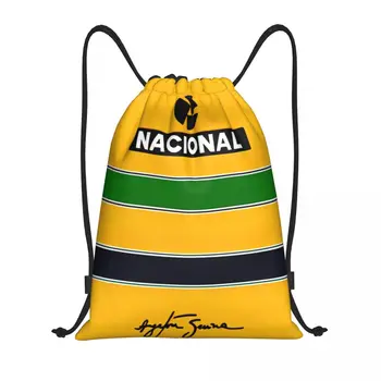 Ayrton Senna Racing Drawstring Bags กระเป๋าเป้สะพายหลังกีฬายิม Sackpack String Bag สําหรับวิ่ง