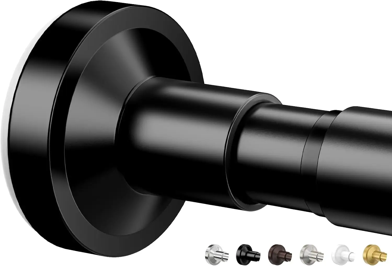 

Adjustable 32-75 Inches Spring Tension Shower Curtain Rod, No Drilling, Non-Slip, Rustproof Stainless Steel, Black