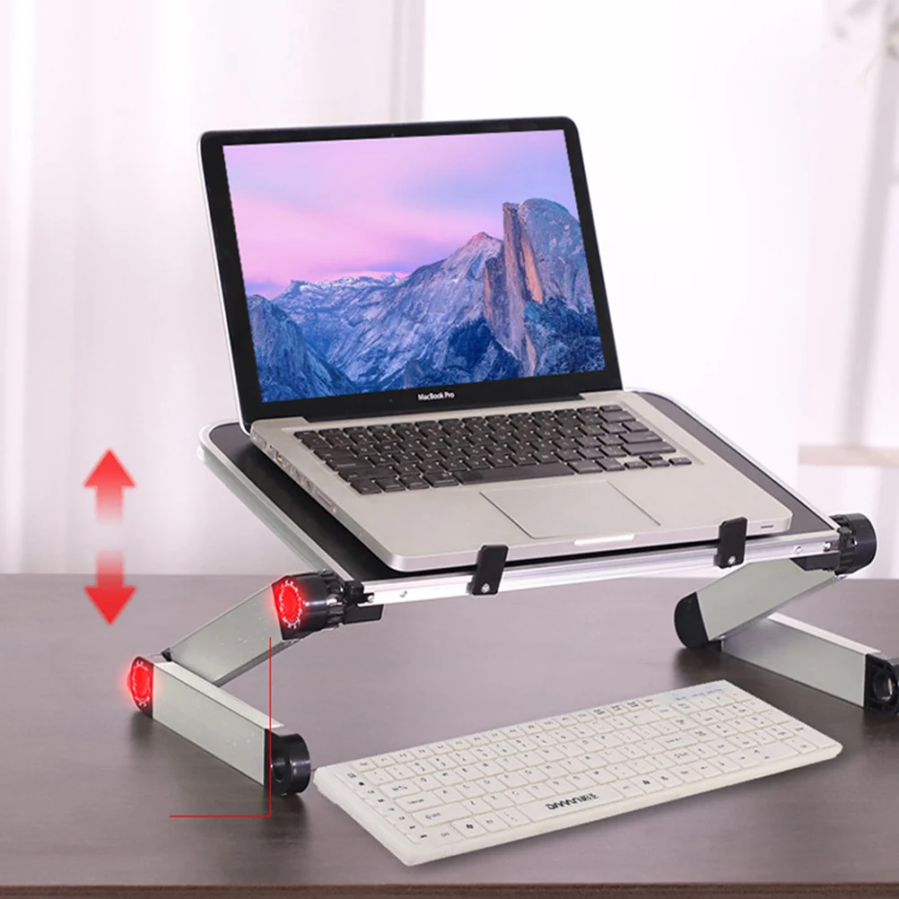 

Portable Adjustable Aluminum Laptop Desk Stand Table Vented Ergonomic Stand (Black) laptop stand laptop holder