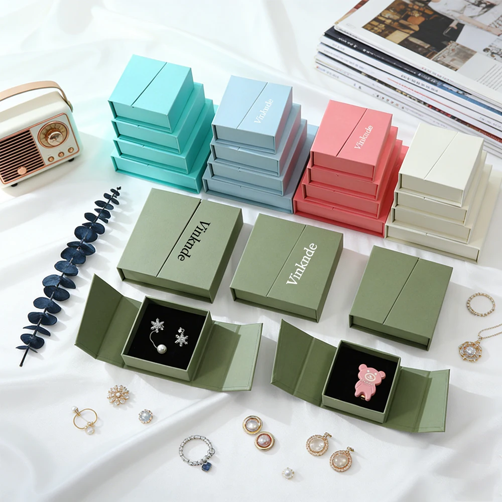 

20 шт. подарочных коробок для ювелирных изделий с двойным магнитным открытием и индивидуальным логотипом для хранения ожерелий, браслетов, серег, колец, часов