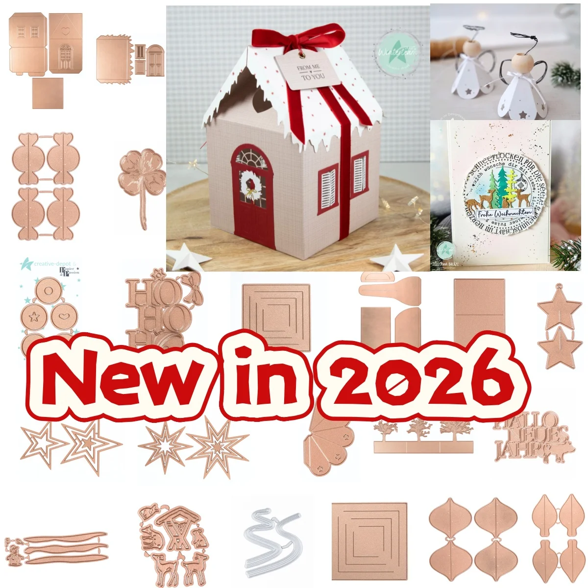 

2026 New 3D Schneeflocke Gift Box Star Metal Cutting Dies Hot Foil DIY Making Card Scrapbook Embossed Craft Template Decoration