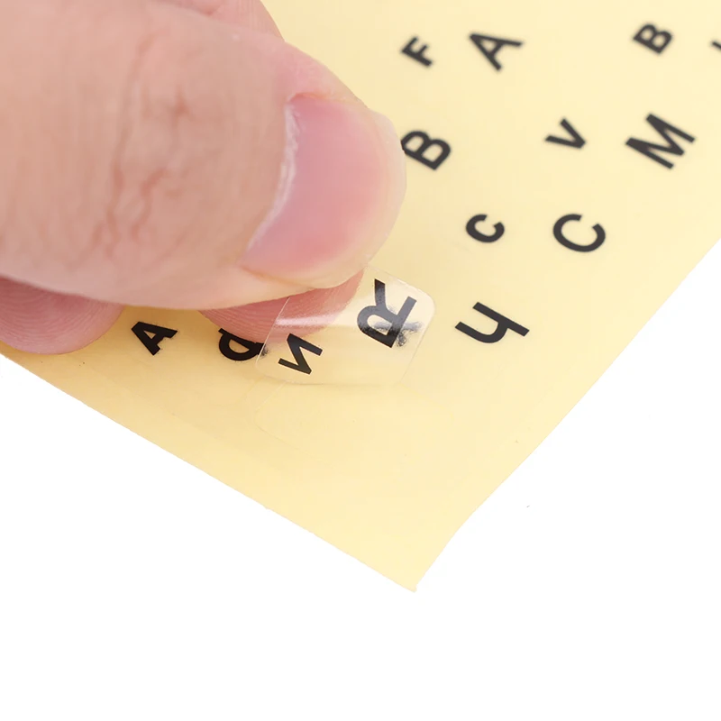 1Pc Ukraine Language Keyboard Sticker Black/Clear Background White Blue Red Black Letters Sticker For Universal PC Laptop