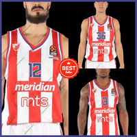 25/26 Serbian Basketball Zvezda Meridianbet Belgrade Basketball Game Jersey Summer Basketball Vest Special Basketball Jersey Kit