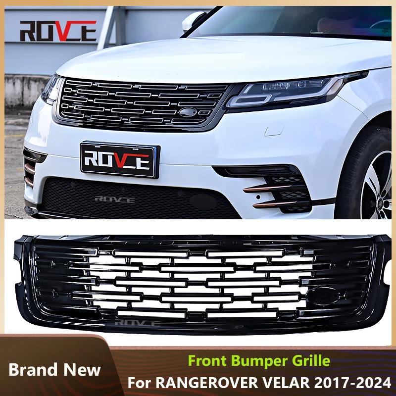

ROVCE Front Grille Racing Grills For Land Rover Range Rover Velar L560 2017-2024 LR092628 Upgrade 2024 New Style Mesh Grid Grill