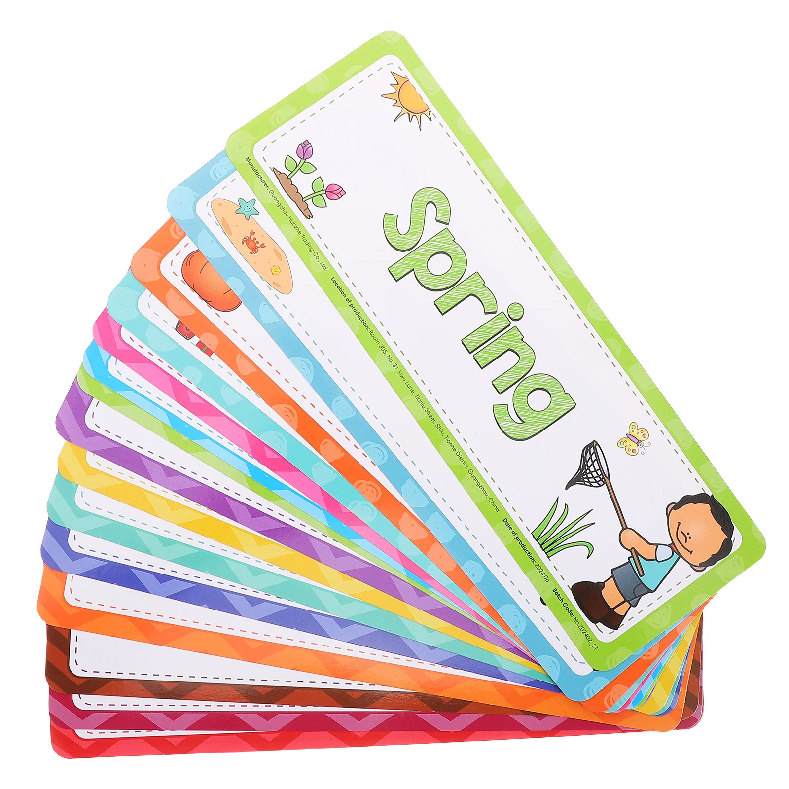 16 قطعة من بطاقات الفلاش الإنجليزية للتعلم الموسمي الشهري وديكور الفصول الدراسية وبطاقات اللغة التعليمية لرياض الأطفال #1