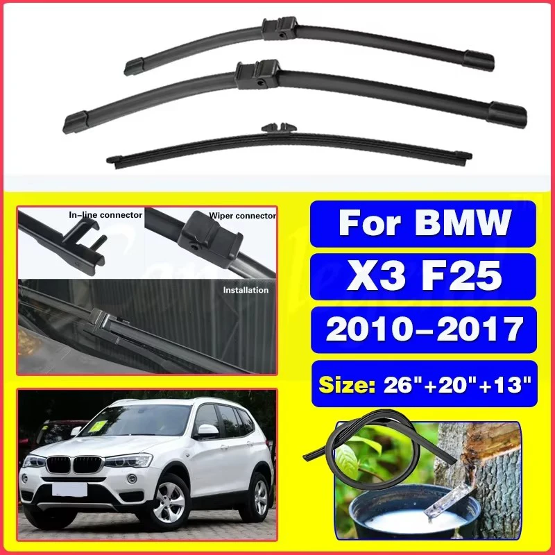 Wiper Front Rear Wiper Blades Set For BMW X3 F25 2010-2017 2011 2012 2013 Windshield Windscreen Front Rear Window 26