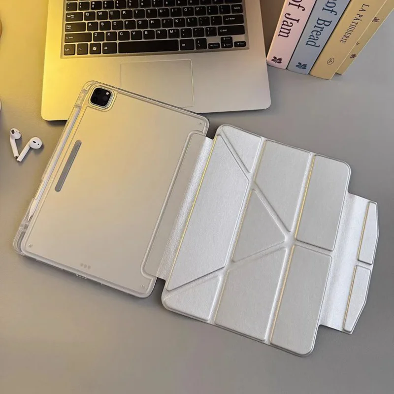 Luxury Minimalist Advanced Pure Silver For iPad Pro Air M5 M4 M3 M2 13 11 2 1 11th A16 12.9
