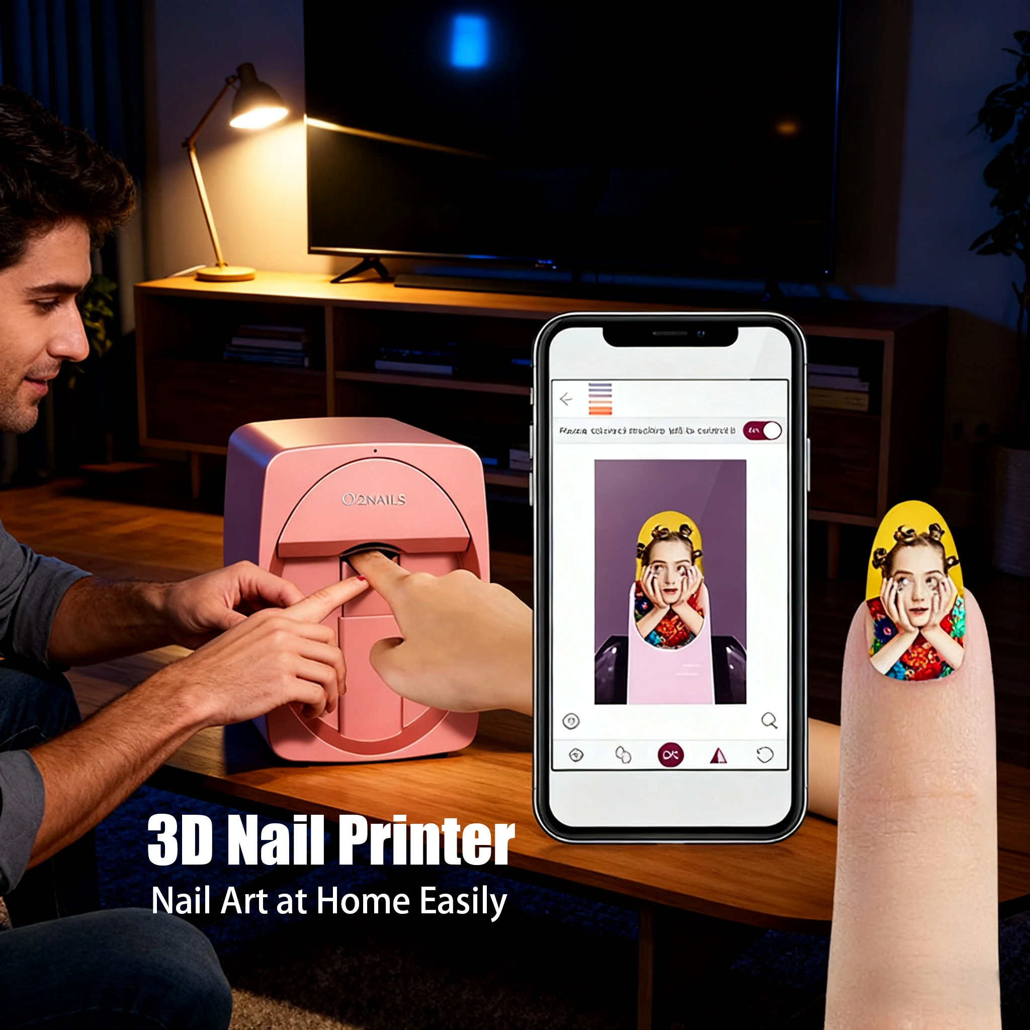 

O2NAILS Mobile Nail Printing Equipment - Innovative 3D Digital Technology Suitable For Professional Salons And Personal Nail Art