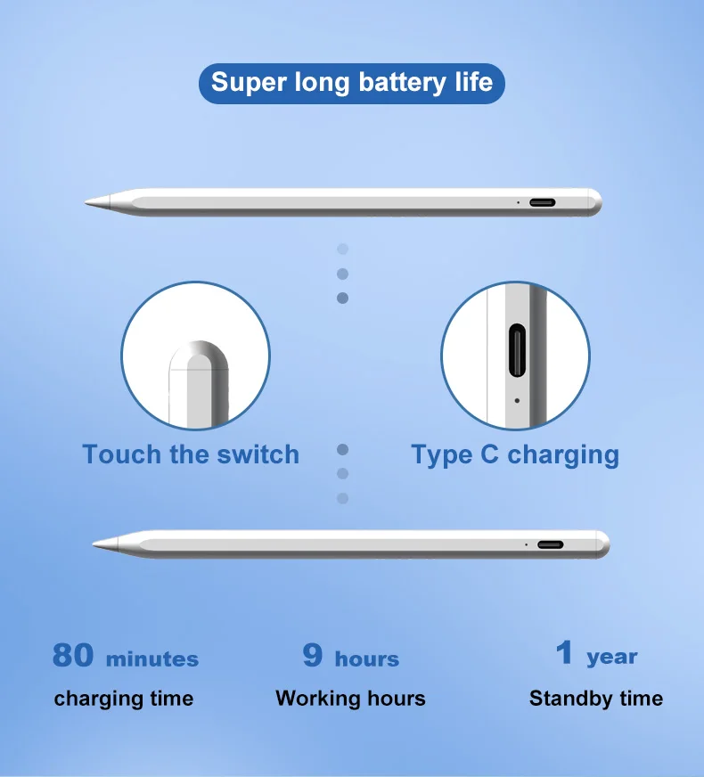 Stift für Apfels tift 2 für iPad 9./8./7./6. Generation 2018-2022 iPad Mini 11/12,9 Zoll Handflächen abweisung