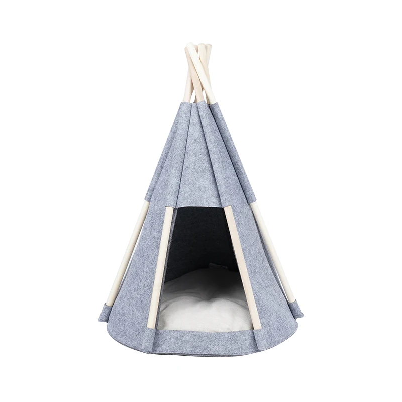 Portable Folding Cat Bed Dog Puppy House European Modern Fashion Wood Pet Tent