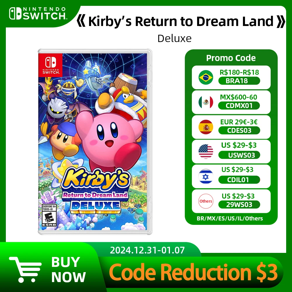 Kirby’s Return to Dream Land  Deluxe - Nintendo Switch Game Deals Card 100% Original Physical Cartridge  for Switch OLED Lite