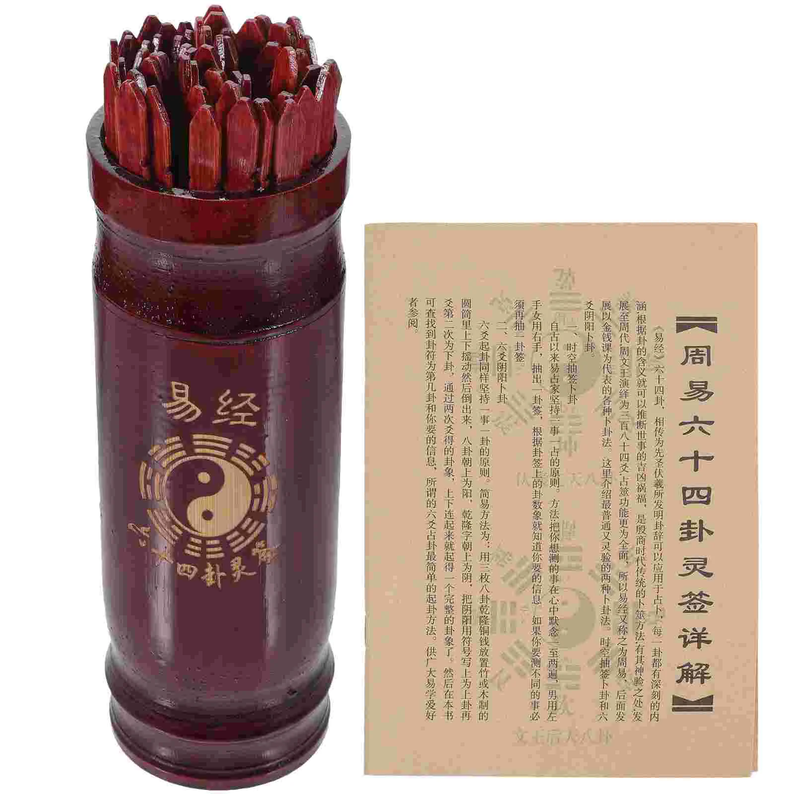 Begging Lottery Portable Game Prop Divination Fortune Wooden Stick Props Sticks Telling Book