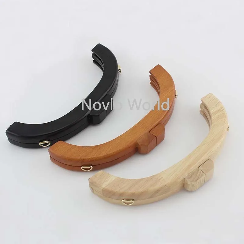 

2 Pieces 3 colors Available 20cm 8" Girl Purse Bag Wood frames,Natural Wood Purse Screws Frame Bag Handle DIY
