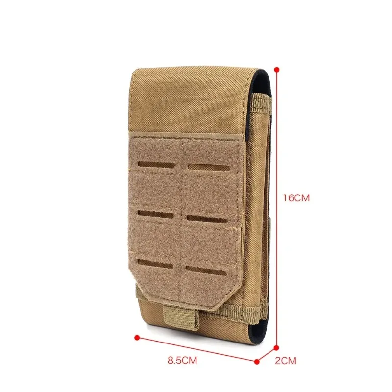 Kantong Ponsel Molle Olahraga Luar Ruangan Tas Pinggang Kecil Taktis EDC Tempat Ponsel Tahan Air Tahan Aus Tempat Ponsel Mag Holster