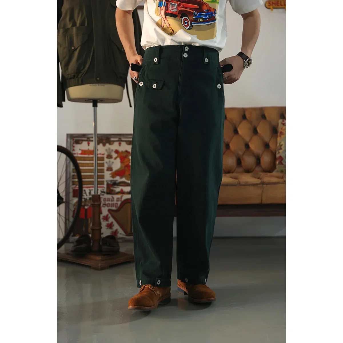 Second Order Army M40 Cargo Pants German Style Vintage Inspired Chino Trousers