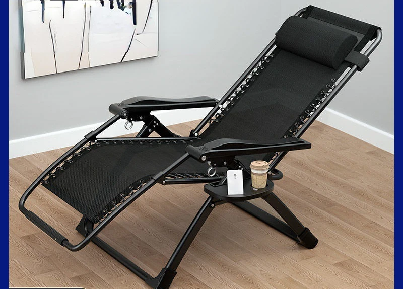 

Folding recliner lunch chair lazy people can lie on the armchair home balcony leisure bed public nap.