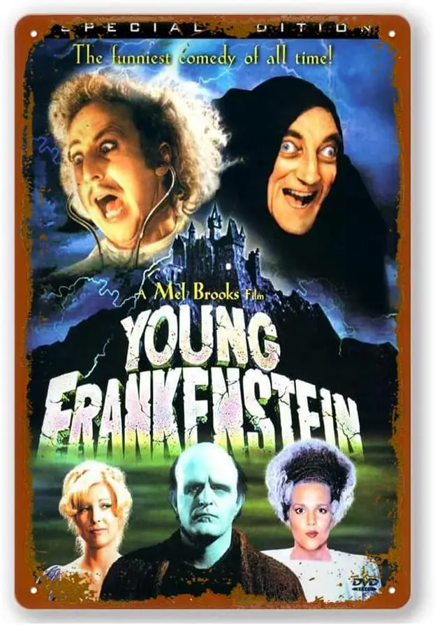 Young Frankenstein 1974 Metal Tin Sign Vintage Aluminum Sign Rustic Wall Decor For Home And Holiday Celebrations 8X12 Inch Alumi