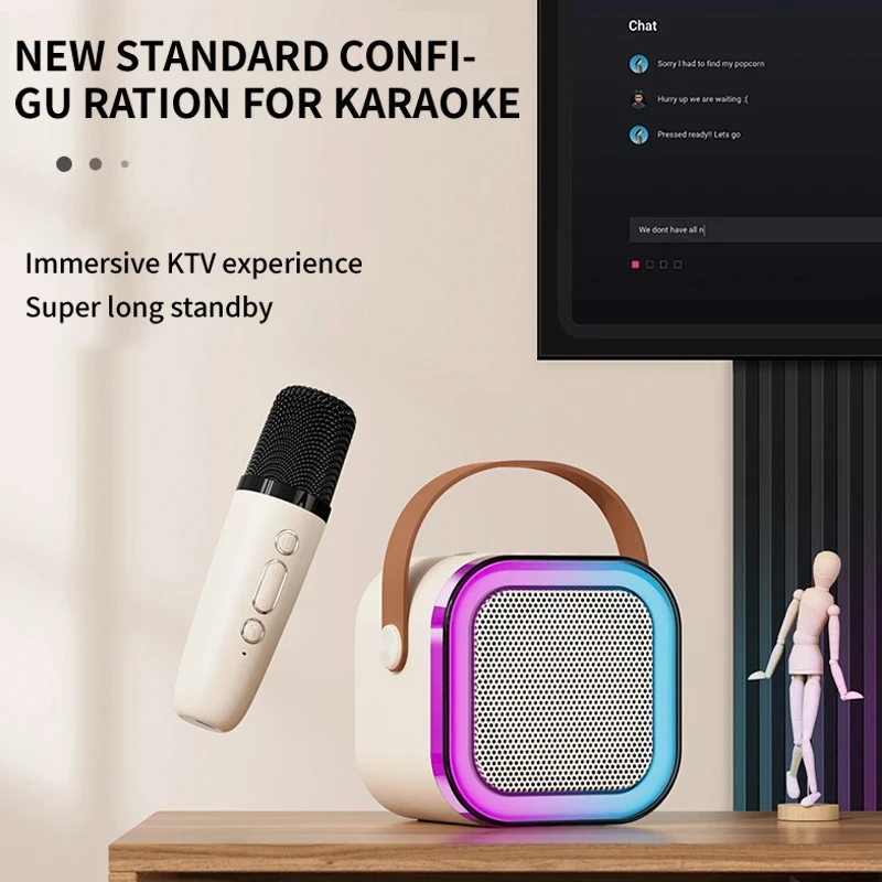 Bluetooth 5.3 Karaoke Machine With Wireless Microphone PA  Speaker System For Gaming KTV Home Family Singing Children's Gifts ﻿