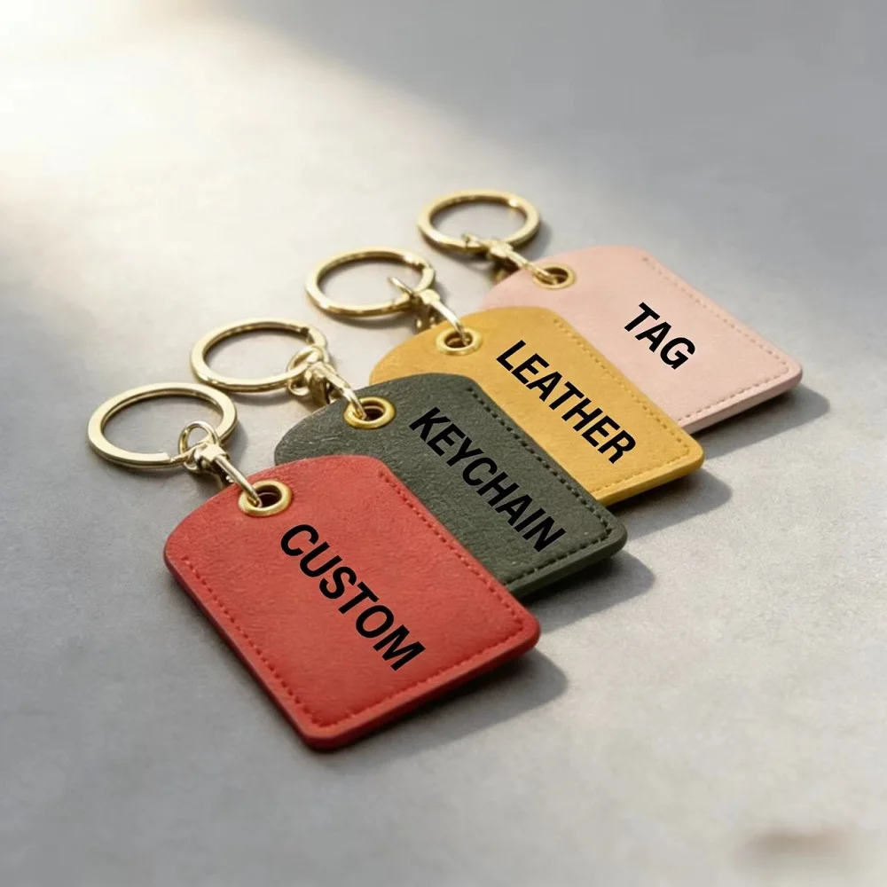

Customization Leather Metal Classic Accessories Personalized Keychain Fashion Card Keyring For Man And Women Commonly Gift