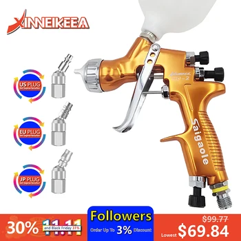 HD automatic paint spray gun Saigaole boutique manual paint spray gun air tools leather repair gun HVLP nozzle 1.3mm cup 600ml