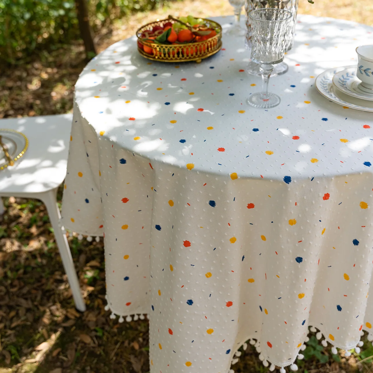 Korean Style Cotton Floral Table Clothes, Dining Tablecloth, Tea Decoration, Rectangle Table Cover, Kitchen, Wedding, Room