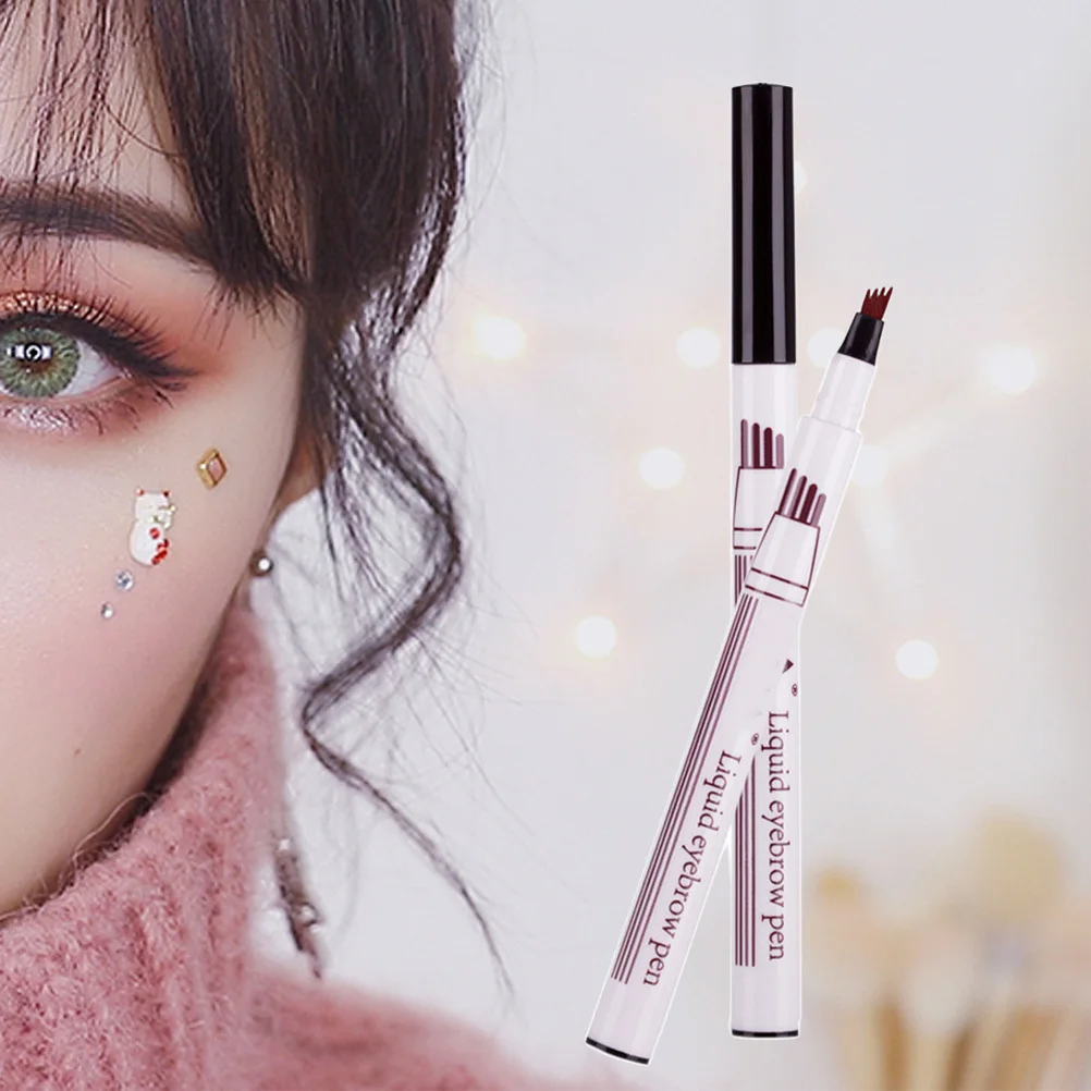 

Dark Grey Four Pronged Eyebrow Pencil Natural Durable Waterproof Sweat-Proof Liquid Eyebrow Pen Variety Eyebrows