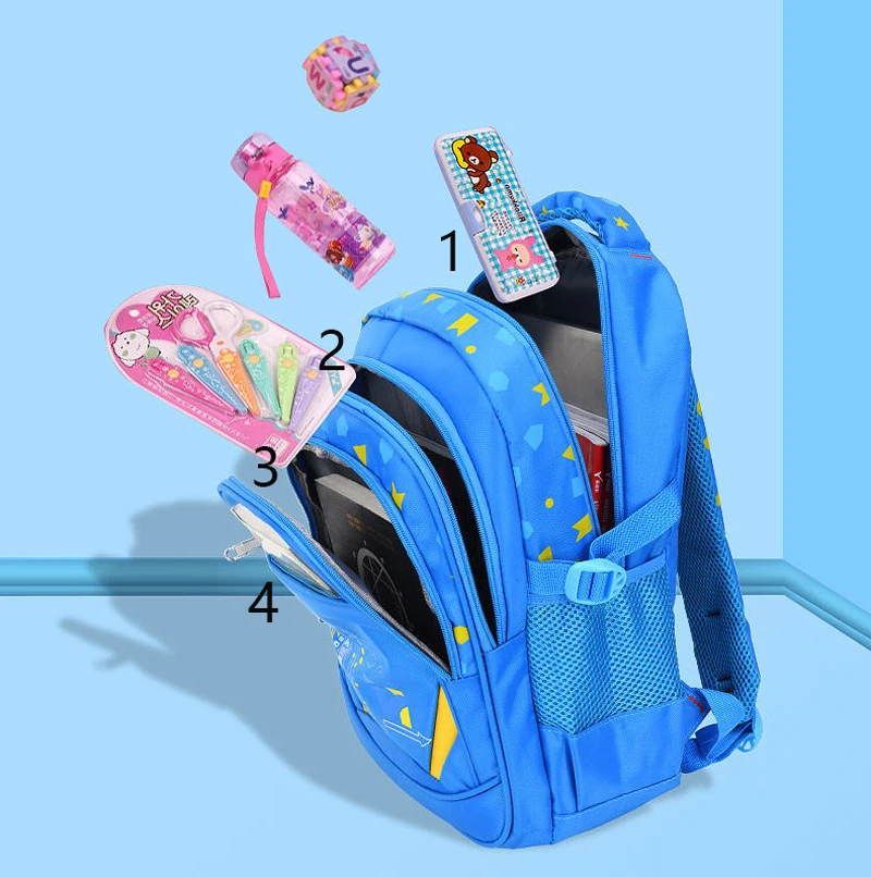 Kid's Shoulder Bag Geometry Pattern Teen Children Backpack Fashion Schoolbag Boy Girl Backpack Book Bag Waterproof Mochila ﻿