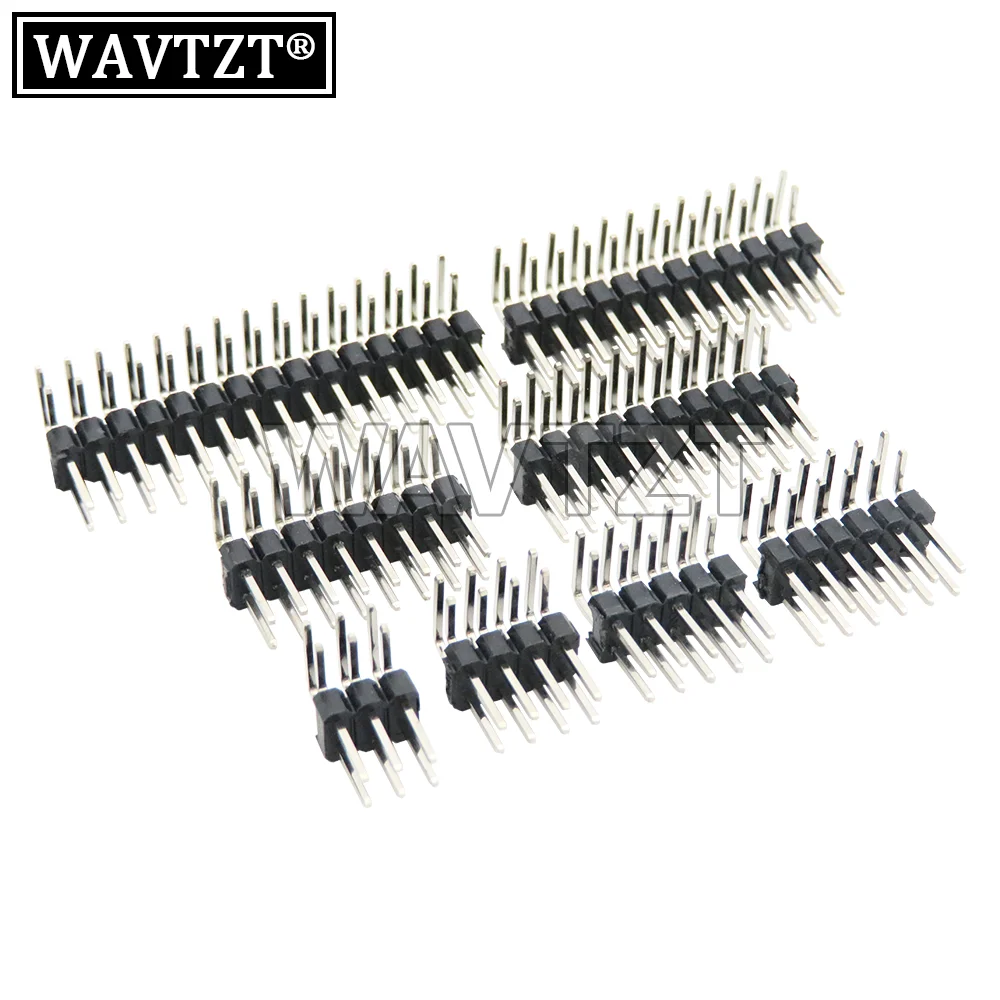 10PCS/LOT 2.54MM R/A Double Row Right Angle Male Breakaway PCB Board Pin Header Connector 2 * 3/4/10/12/15/40Pin For Arduino