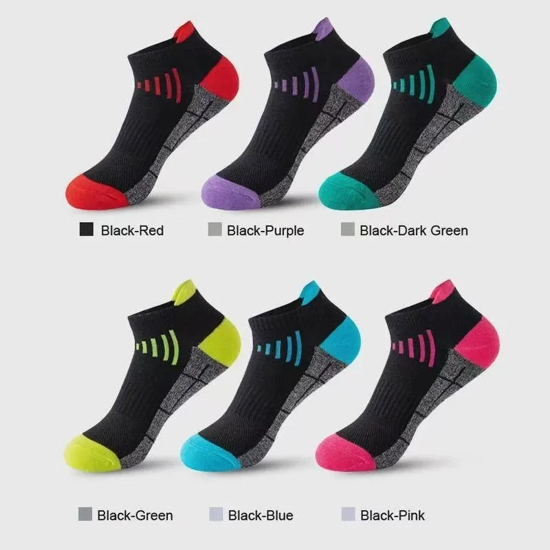 6/12 Pairs High-Quality Women Knitted Sports Socks Seasons Universal Sweat Absorbing Breathable Cushioning Running Leisure Socks